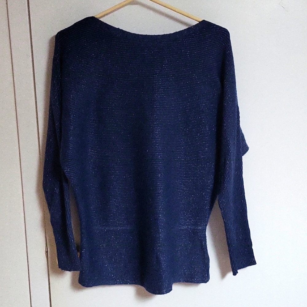 Suzy sheer pre-owned knitted with glittered top dress.Blue color Size M